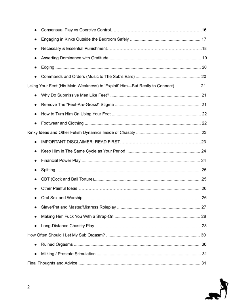 The Devoted Submissive (Contents Pg. 2)