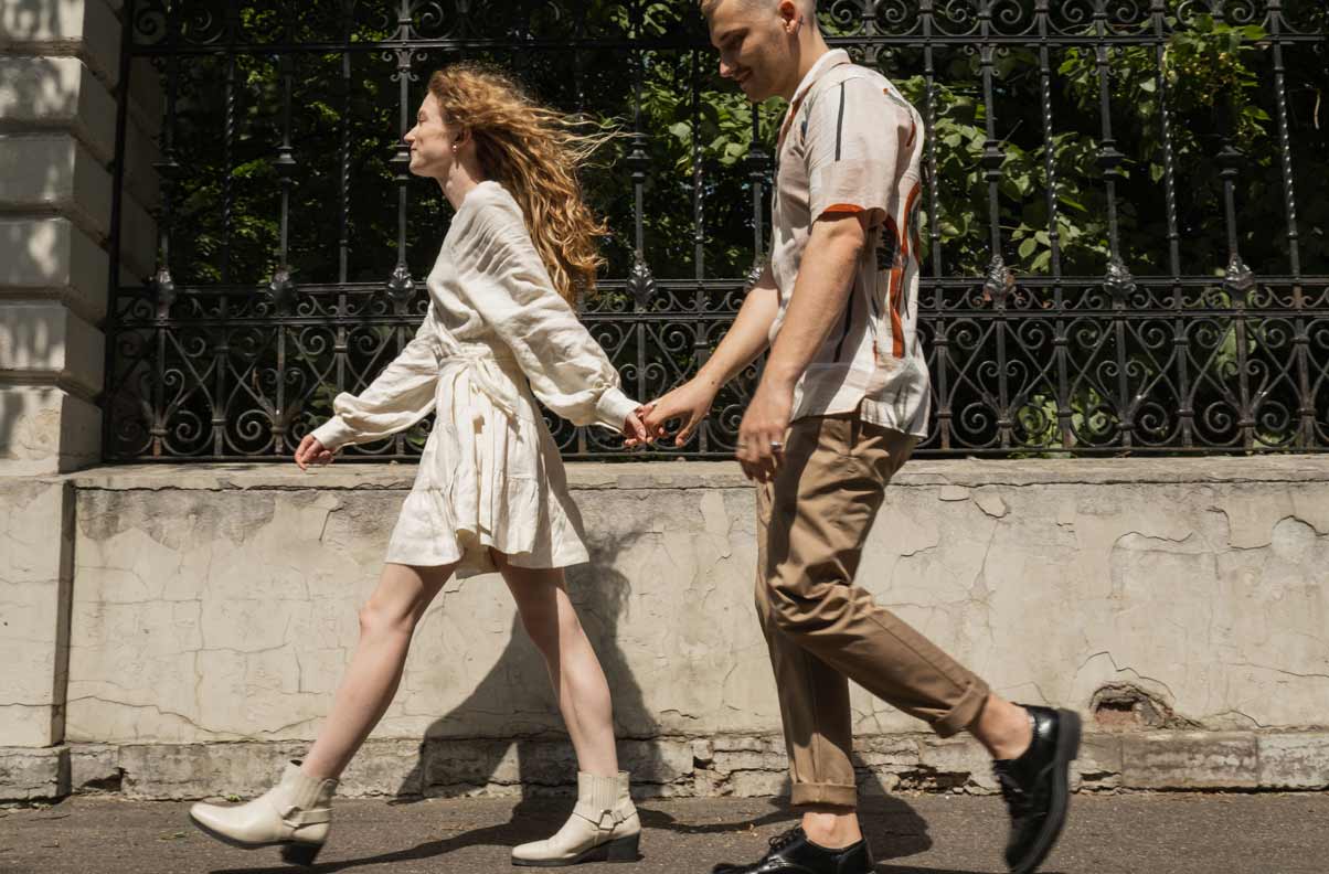 Couple moving forward together in their female-led relationship journey